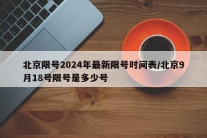 北京限号2024年最新限号时间表/北京9月18号限号是多少号